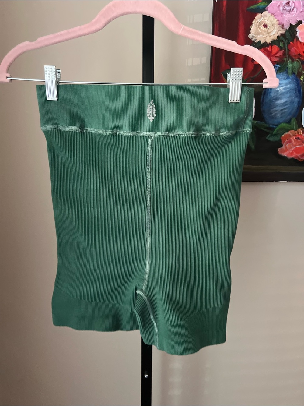 Free people movement free throw Green Ribbed High-Waist Bike Shorts - Picture 5 of 6